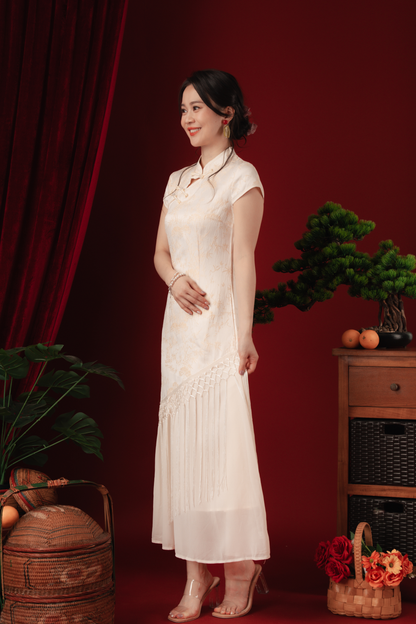 Maeva Layered Fringe Cheongsam Dress (In-Stock)