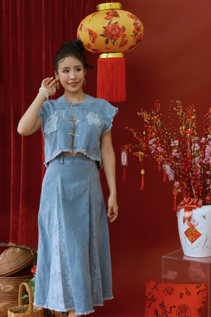 Marais Washed Denim Two-Piece Set