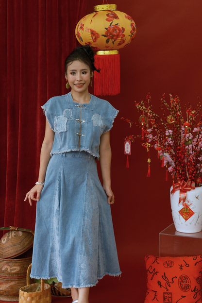 Marais Washed Denim Two-Piece Set