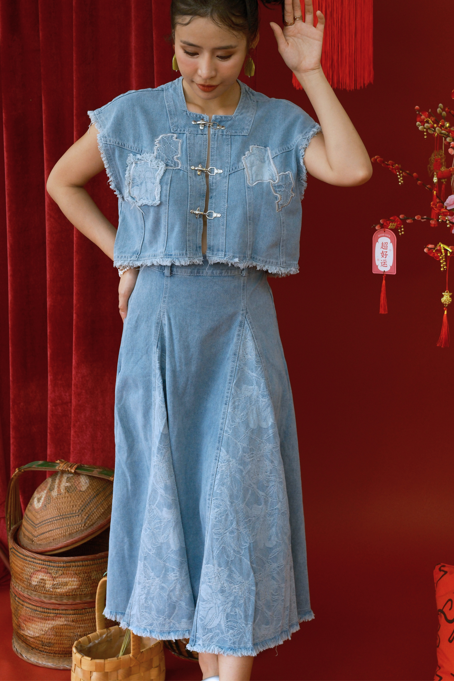 Marais Washed Denim Two-Piece Set