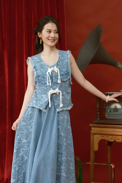 Azure Lace Two-Piece Set