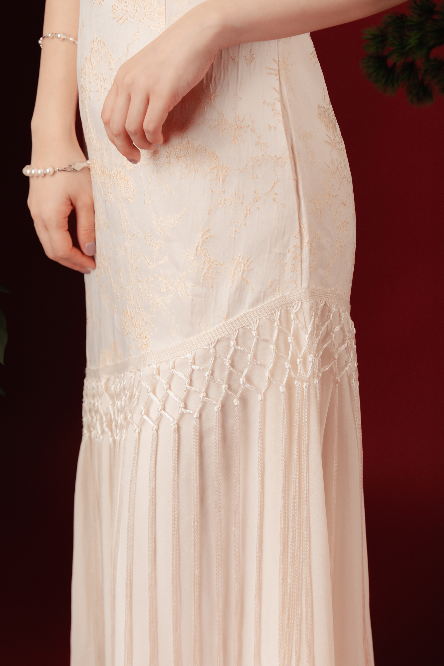 Maeva Layered Fringe Cheongsam Dress (In-Stock)