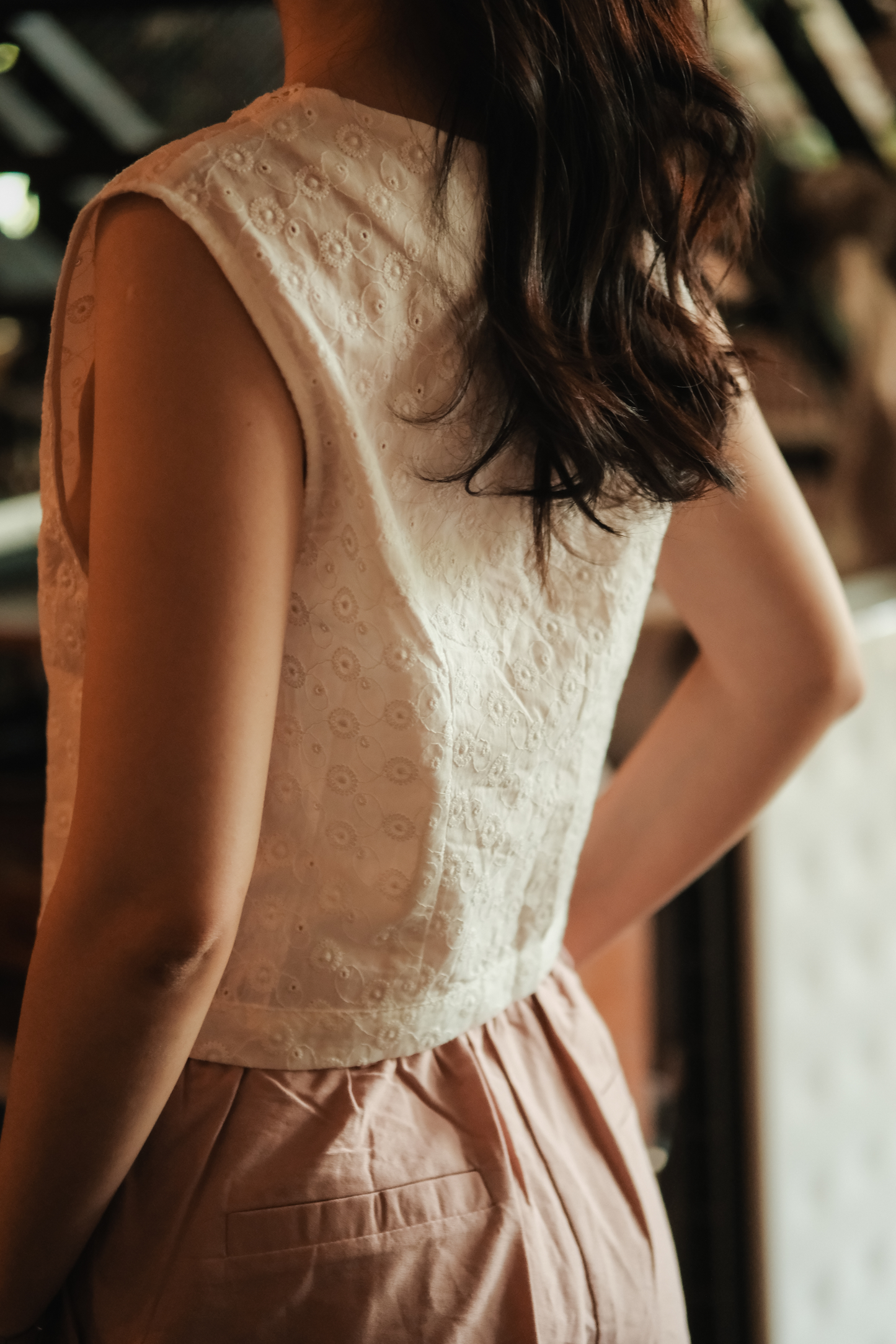 Celeste Lace Tie-Front Top in White