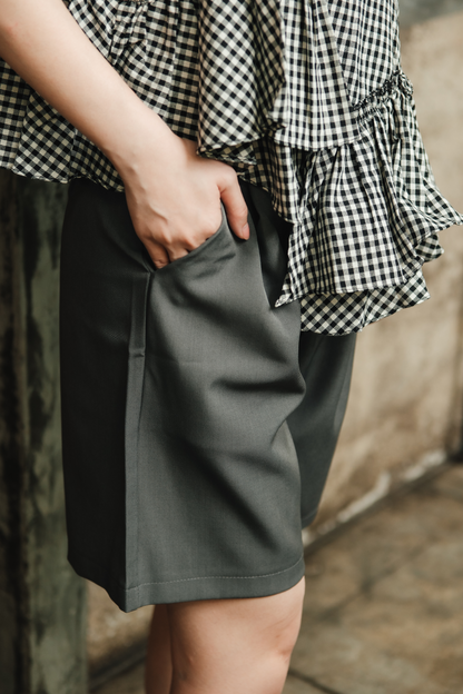 Giselle Gingham Ruffle Peplum Top