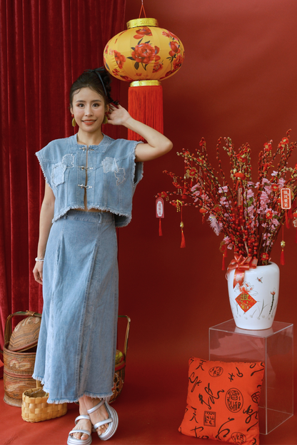 Marais Washed Denim Two-Piece Set