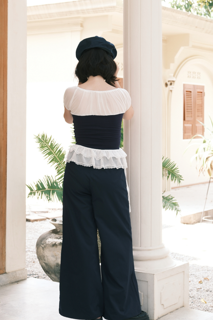 Celeste Ribbon Lace Pants Set