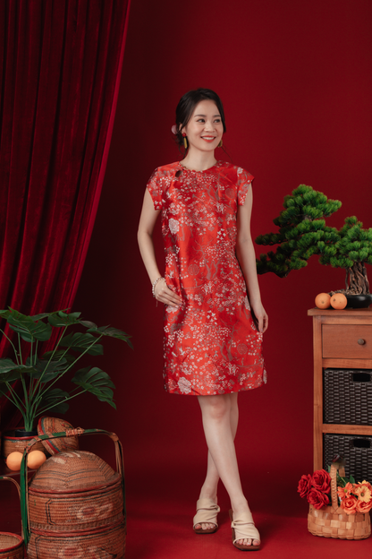 Celina Imperial Jacquard Bloom Dress