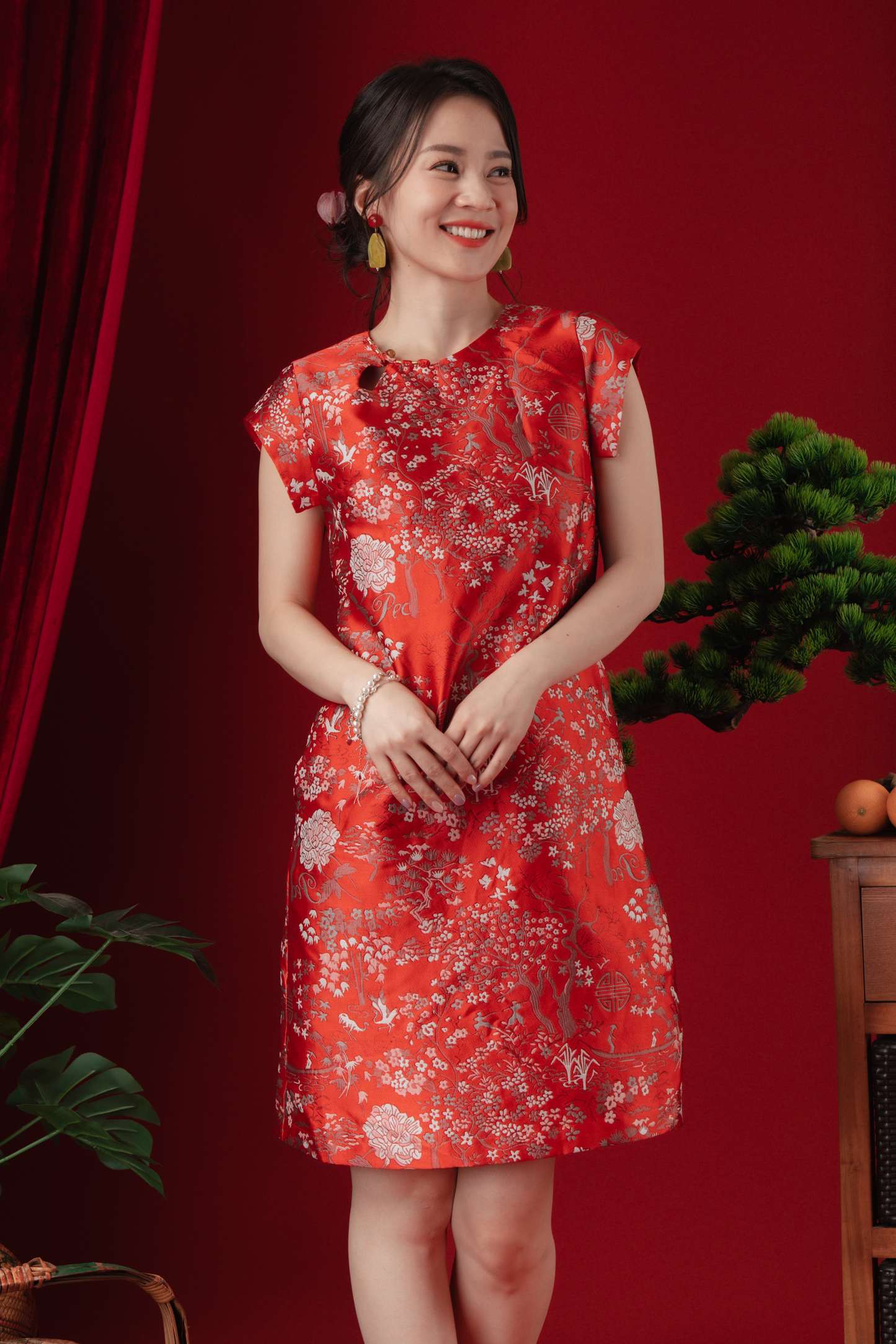 Celina Imperial Jacquard Bloom Dress