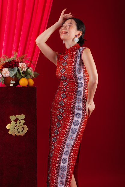 Ruby Veil Cheongsam Dress