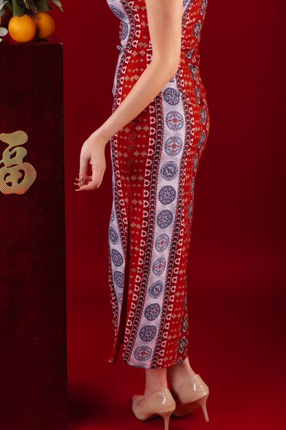 Ruby Veil Cheongsam Dress