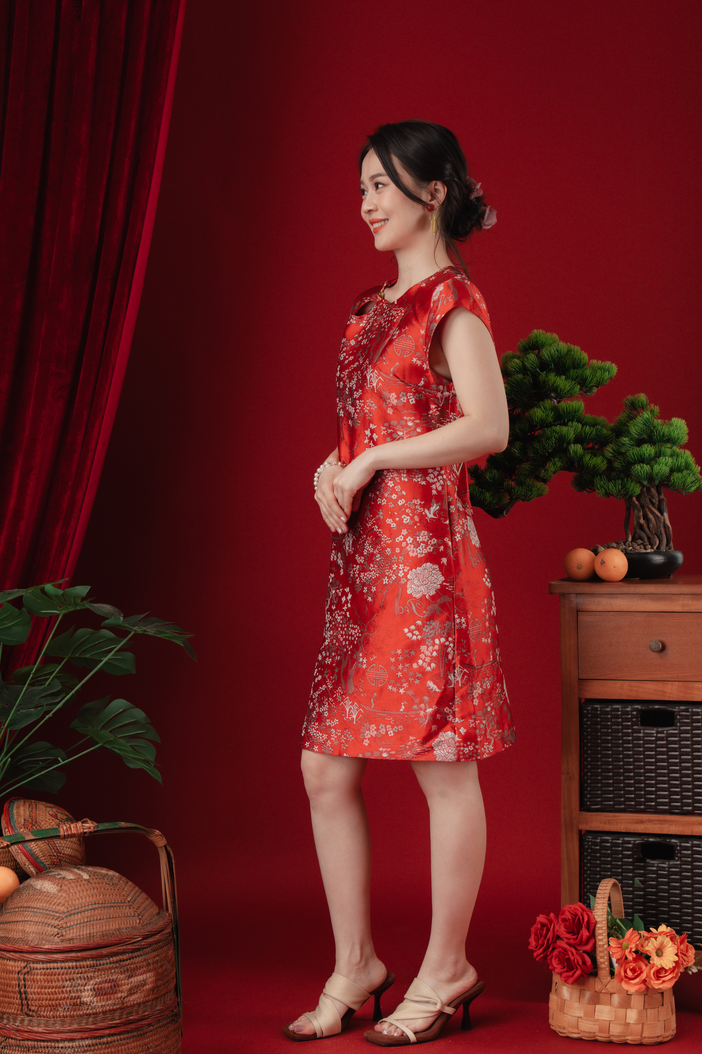 Celina Imperial Jacquard Bloom Dress