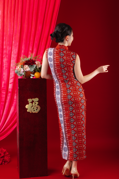 Ruby Veil Cheongsam Dress