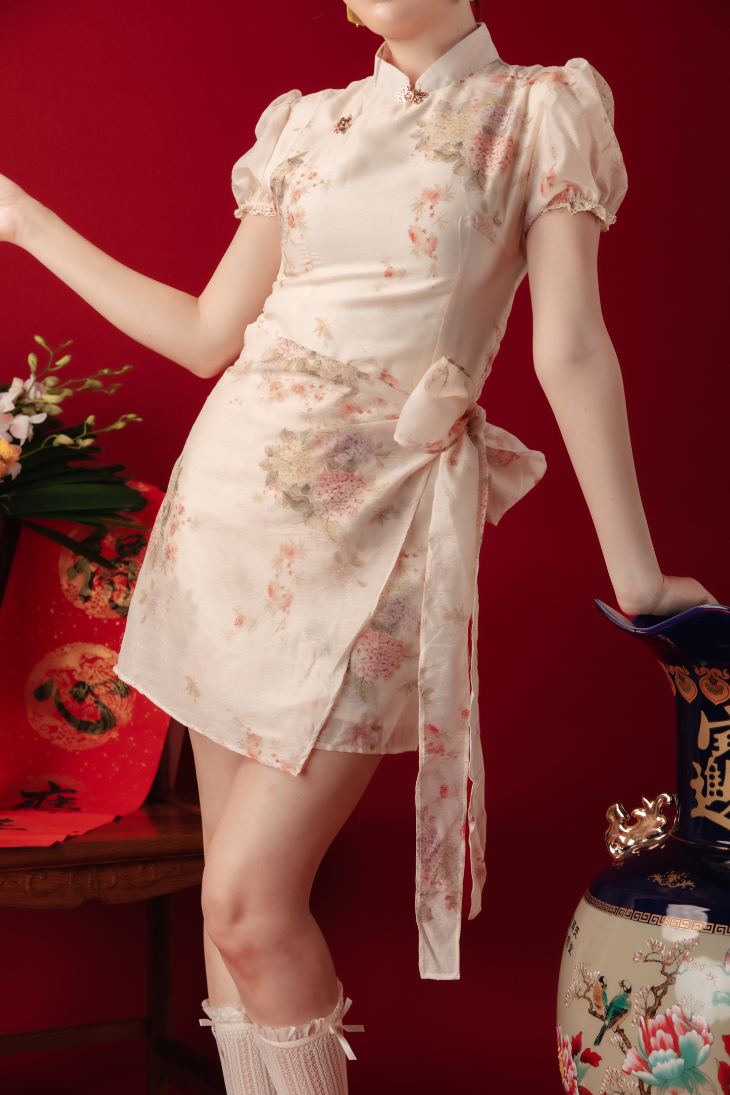 Amelie Blossom Wrap Cheongsam Dress (In-Stock)