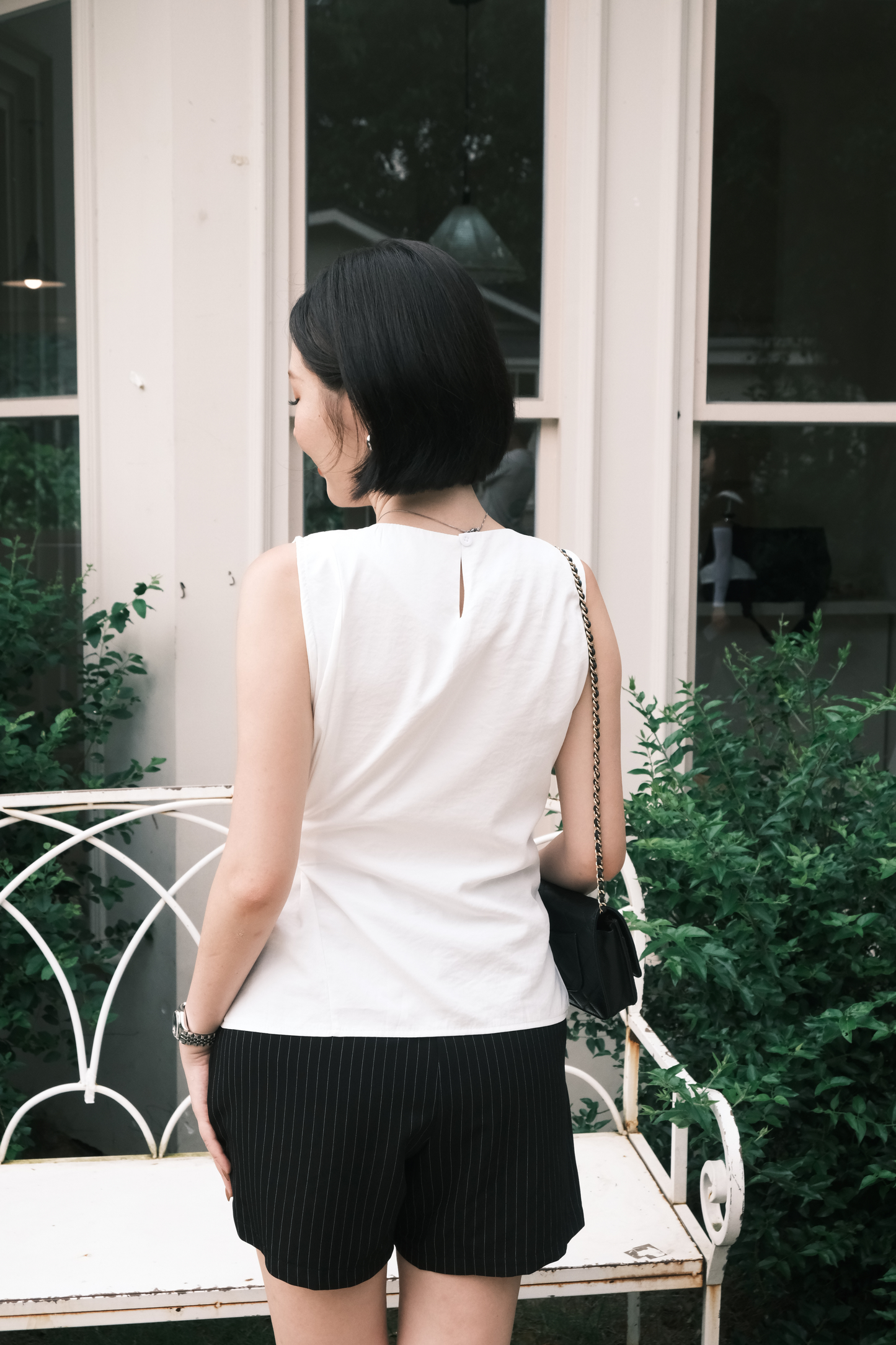 Arden Side-Tie Draped Top in White