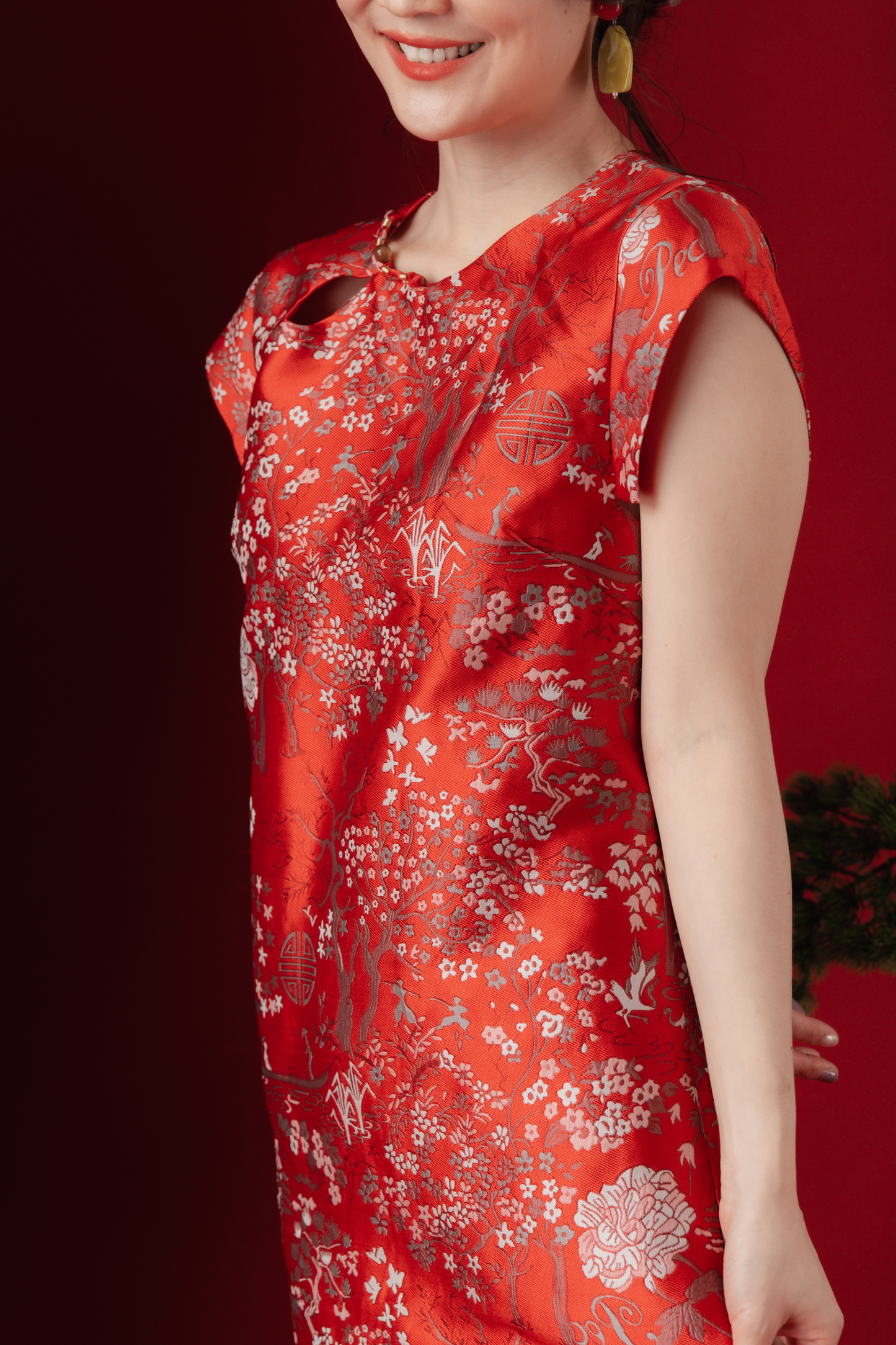 Celina Imperial Jacquard Bloom Dress