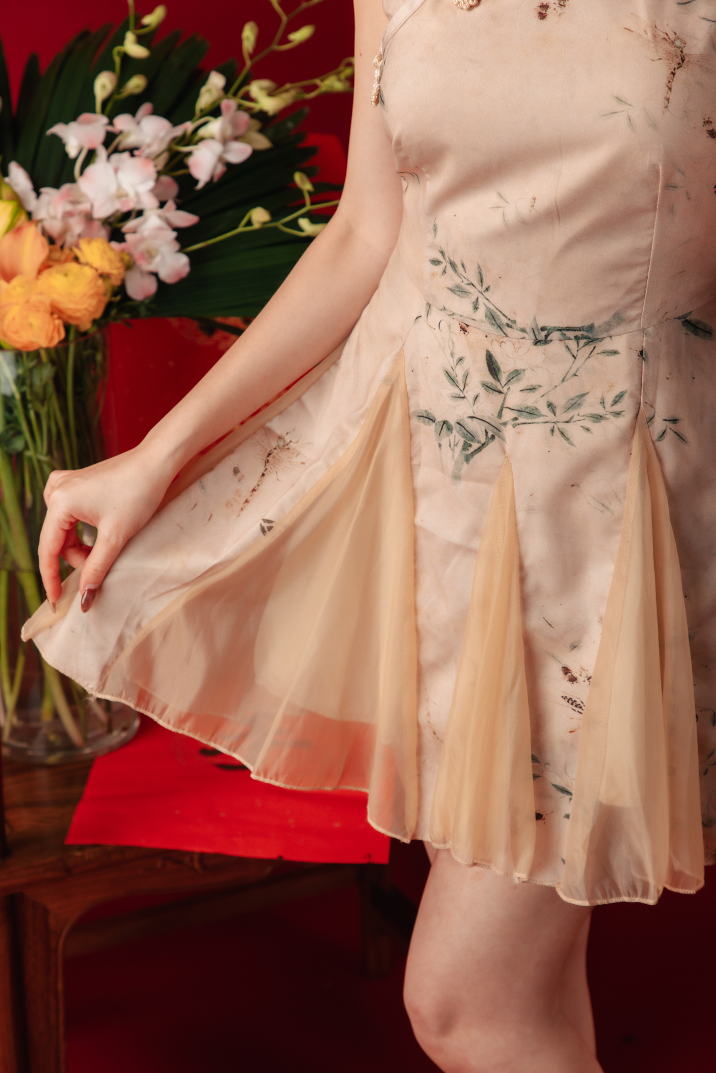 Dawn Petal Halterneck Cheongsam Dress (In-Stock)