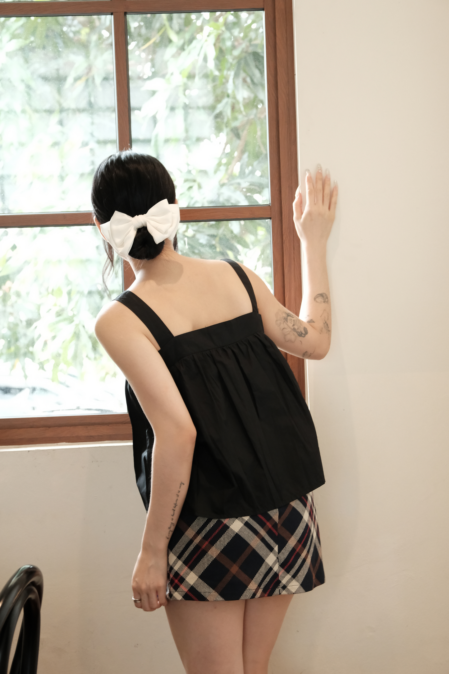 Élodie Tie-Strap Vest Set in Black