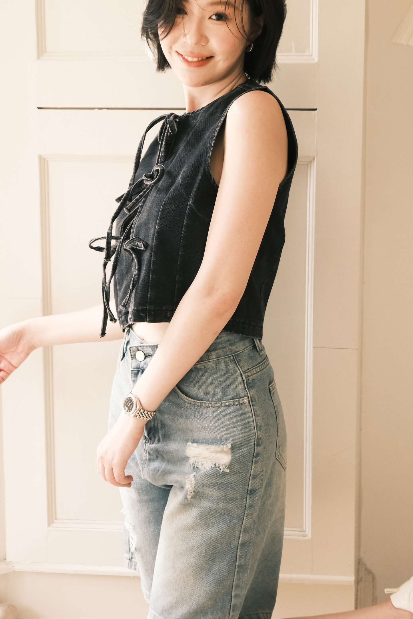 Aria Vintage Cut Denim Shorts