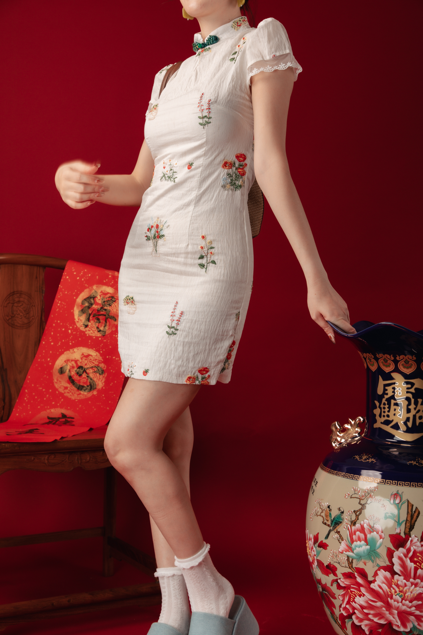 Ivy Garden Embroidered Cheongsam Dress (In-Stock)