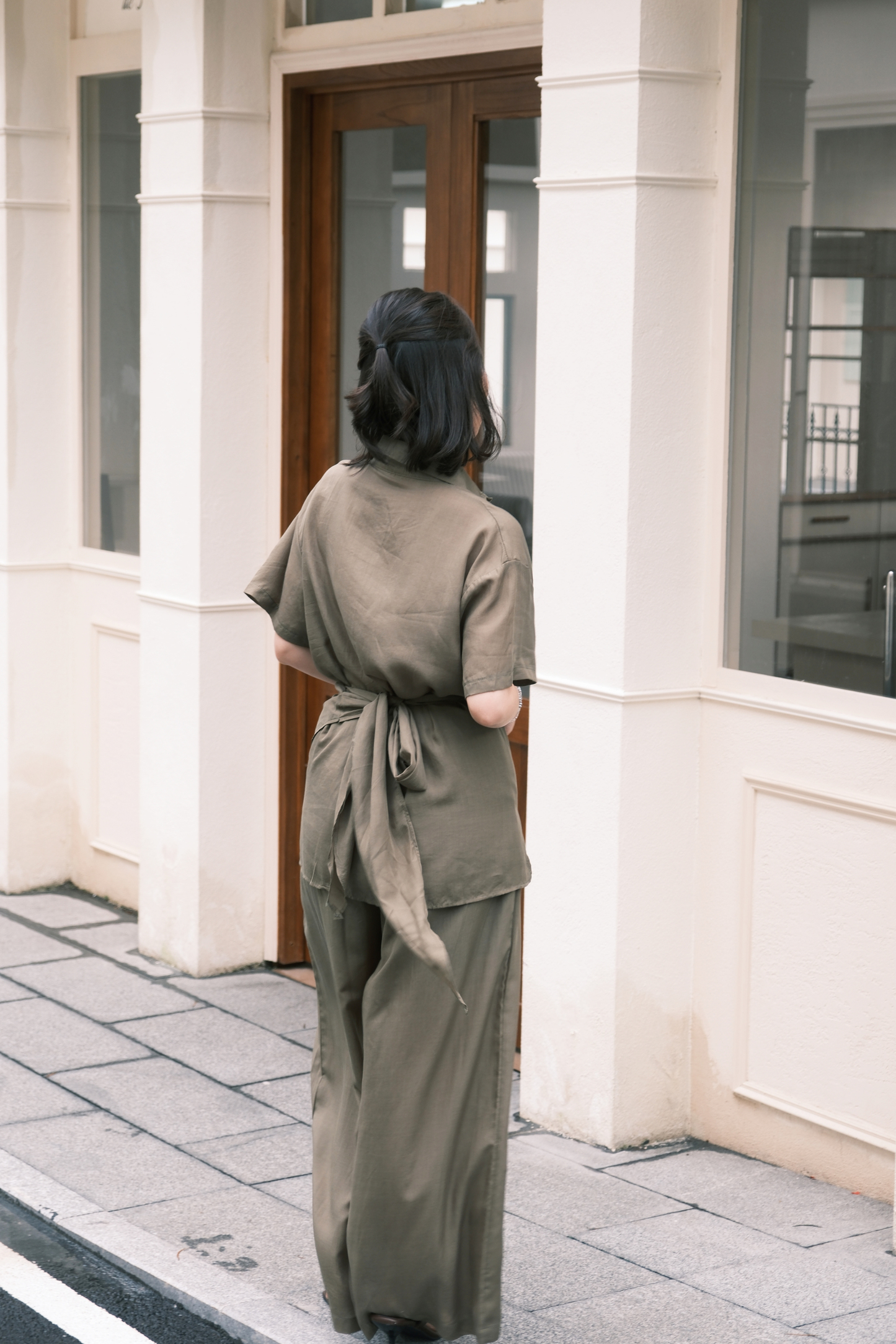 Aurelia Draped Utility Set in Green
