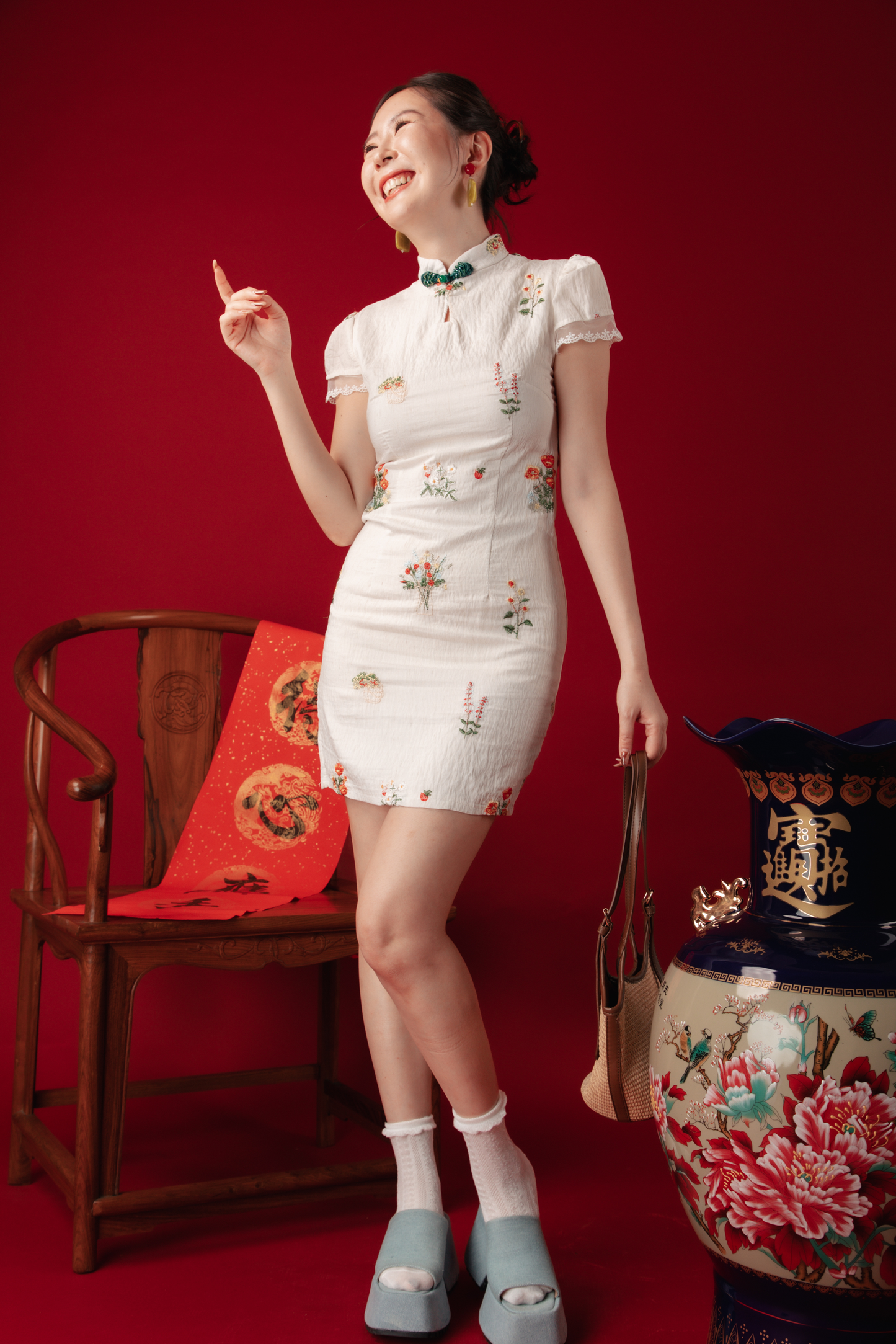 Ivy Garden Embroidered Cheongsam Dress (In-Stock)