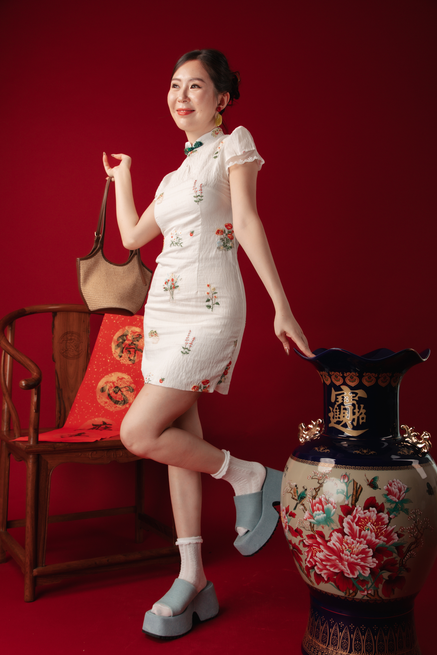 Ivy Garden Embroidered Cheongsam Dress (In-Stock)