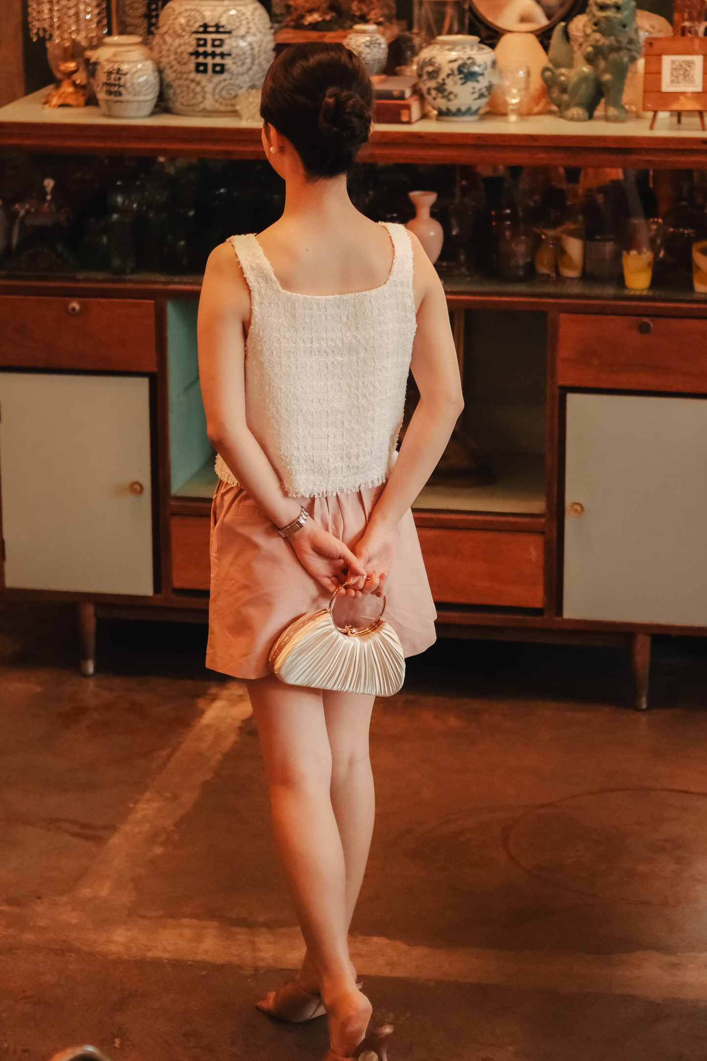 Amélie Tweed Fringe Vest in White