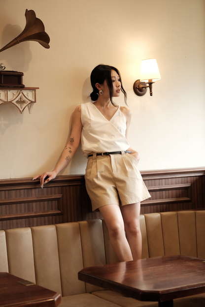 Noémie Asymmetric Strap Vest in White