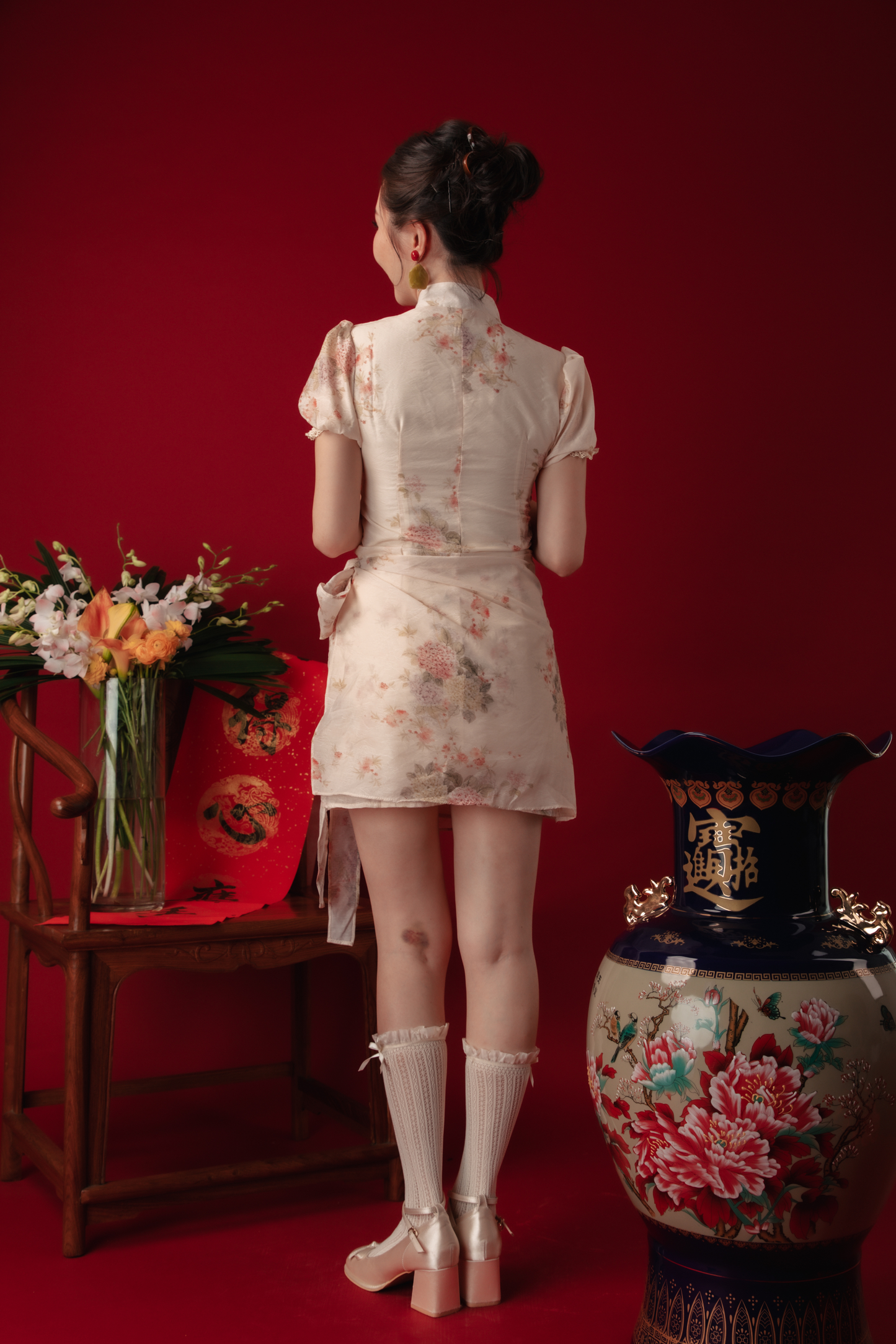 Amelie Blossom Wrap Cheongsam Dress (In-Stock)