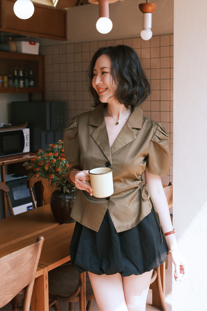 Sienna Muse Blazer Top in Dark Green