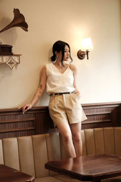 Noémie Asymmetric Strap Vest in White