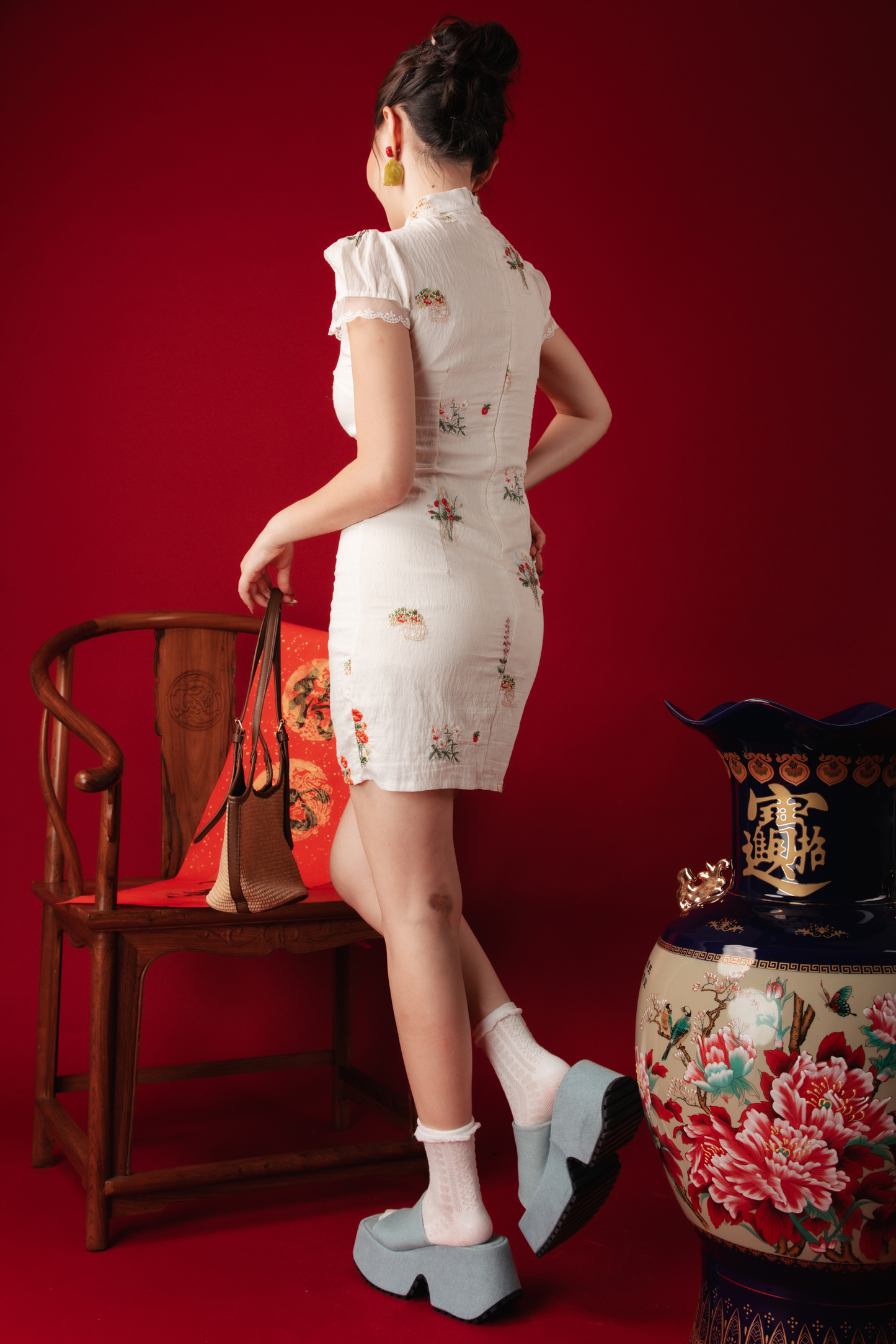 Ivy Garden Embroidered Cheongsam Dress (In-Stock)