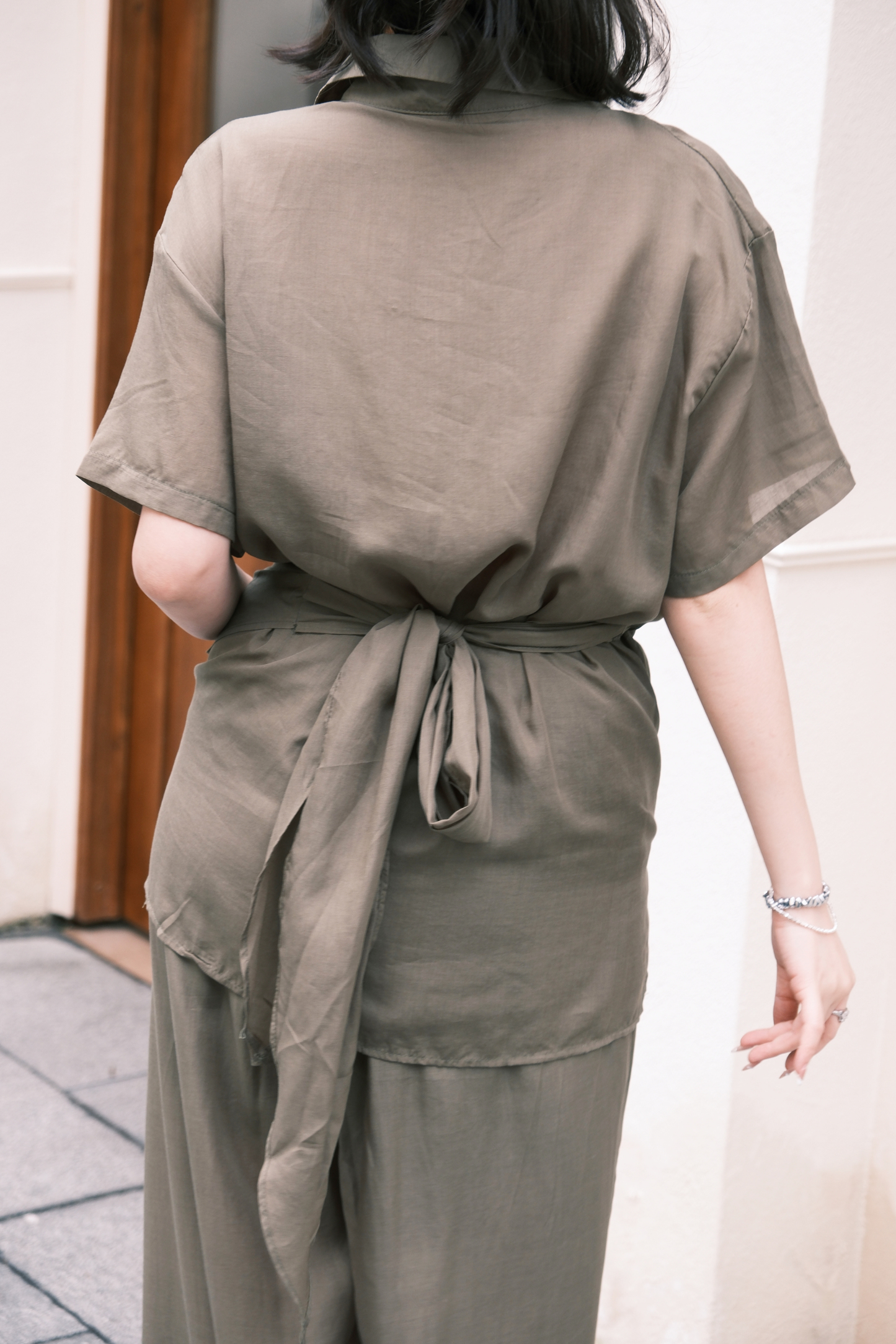 Aurelia Draped Utility Set in Green