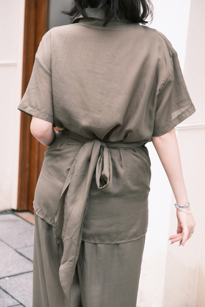 Aurelia Draped Utility Set in Green