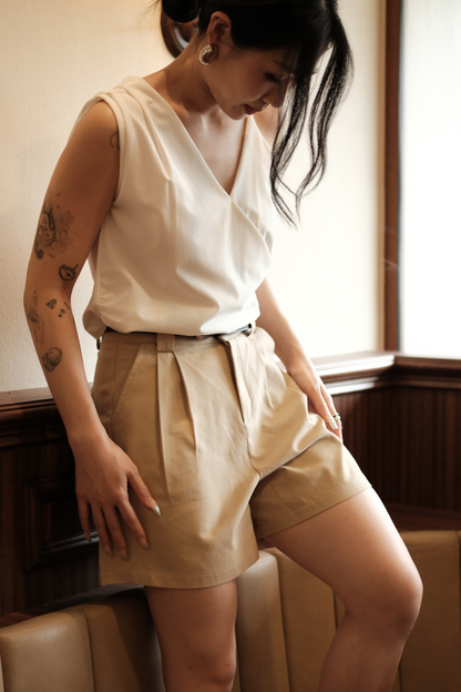 Noémie Asymmetric Strap Vest in White