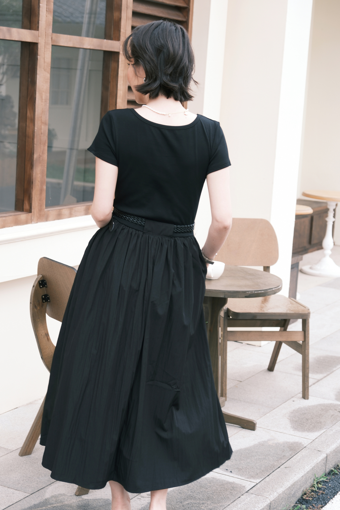 Margot Belted Dress in Black