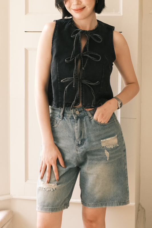 Aria Vintage Cut Denim Shorts