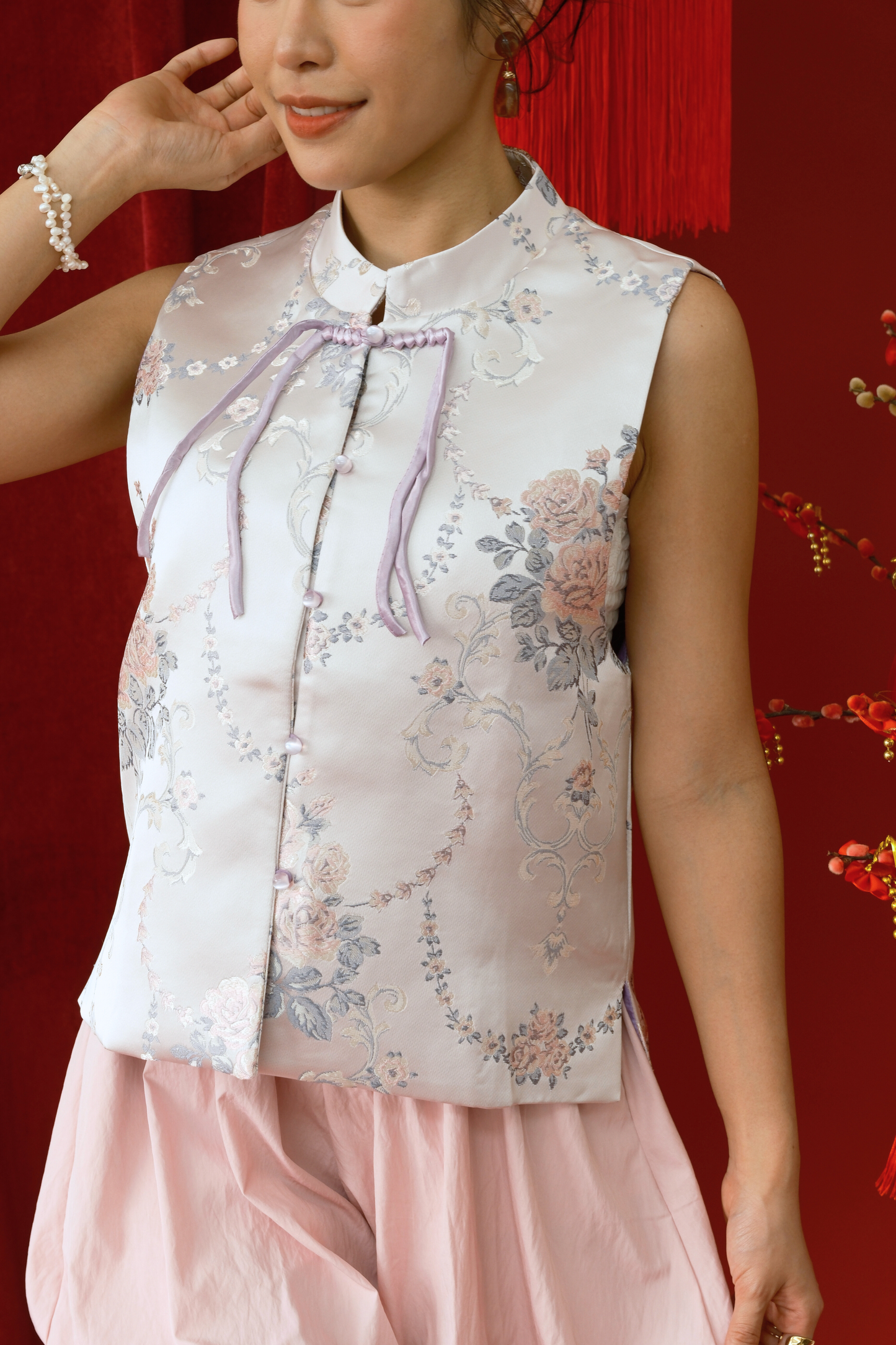 Aurélie Brocade Mandarin Vest