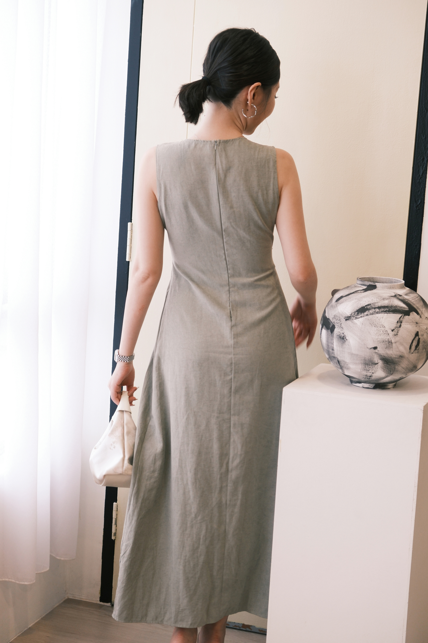 Seren Draped Maxi Dress In Green
