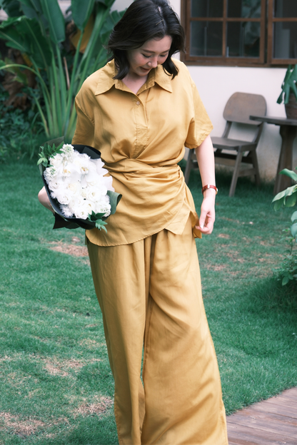 Aurelia Draped Utility Set in Yellow