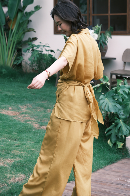 Aurelia Draped Utility Set in Yellow