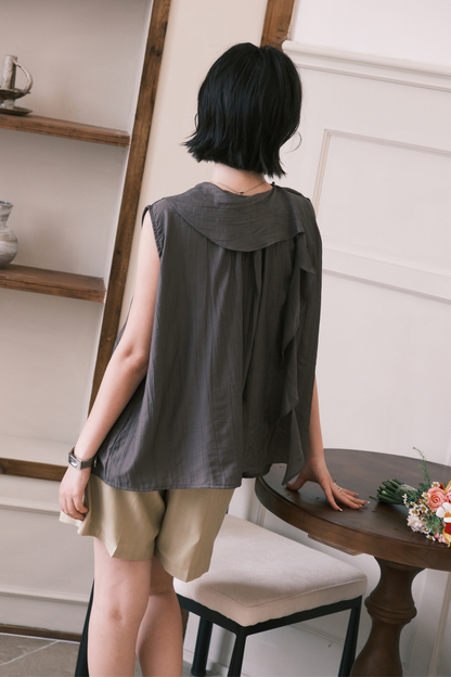 Eloise Ruffle Top in Coffee