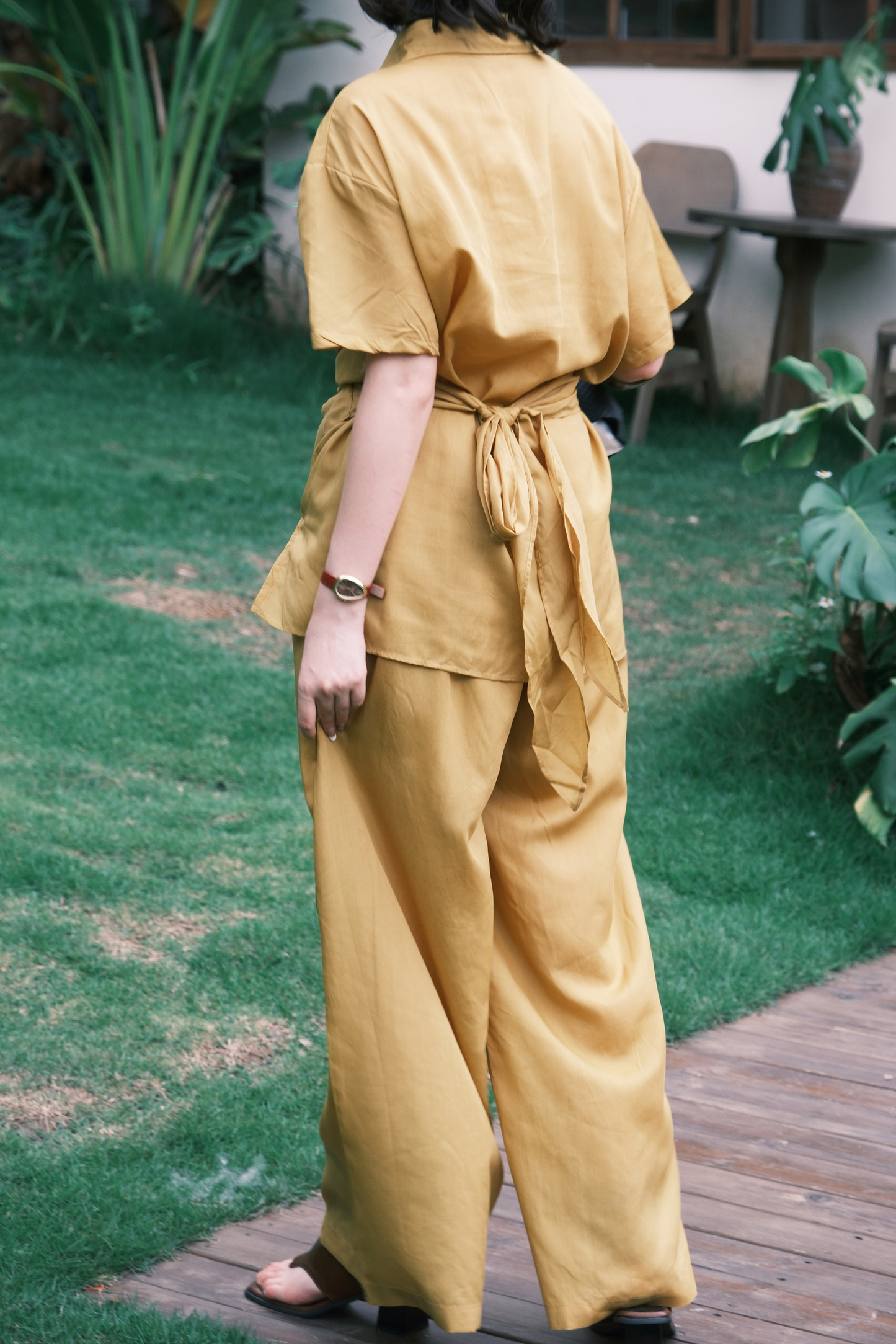 Aurelia Draped Utility Set in Yellow