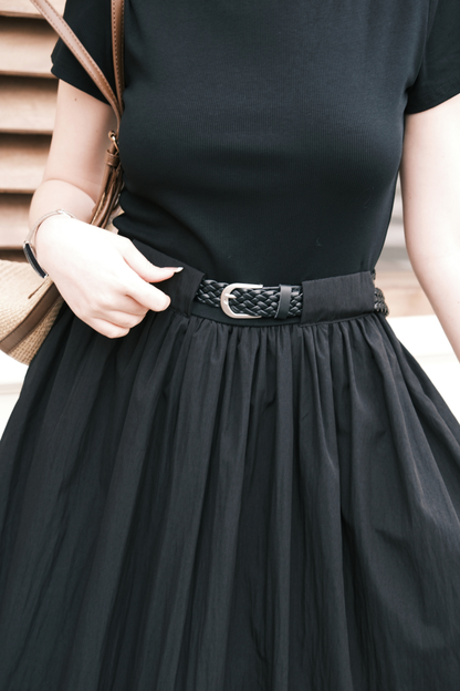 Margot Belted Dress in Black