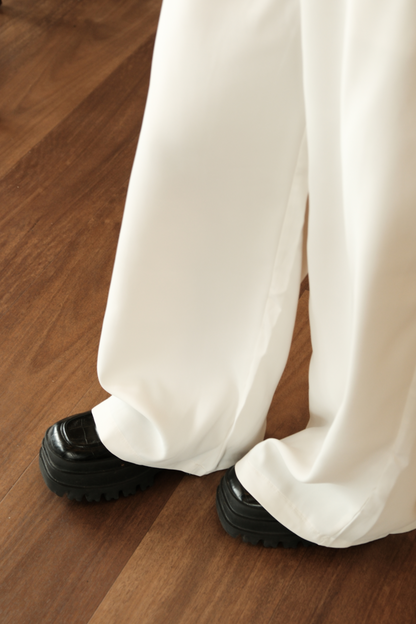 Améliane One-Shoulder Vest & Wide-Leg Trousers Set