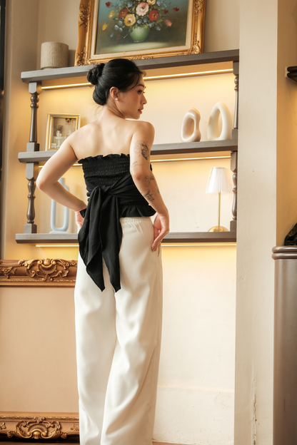 Auriane Bow-Tie Tube Top in Black