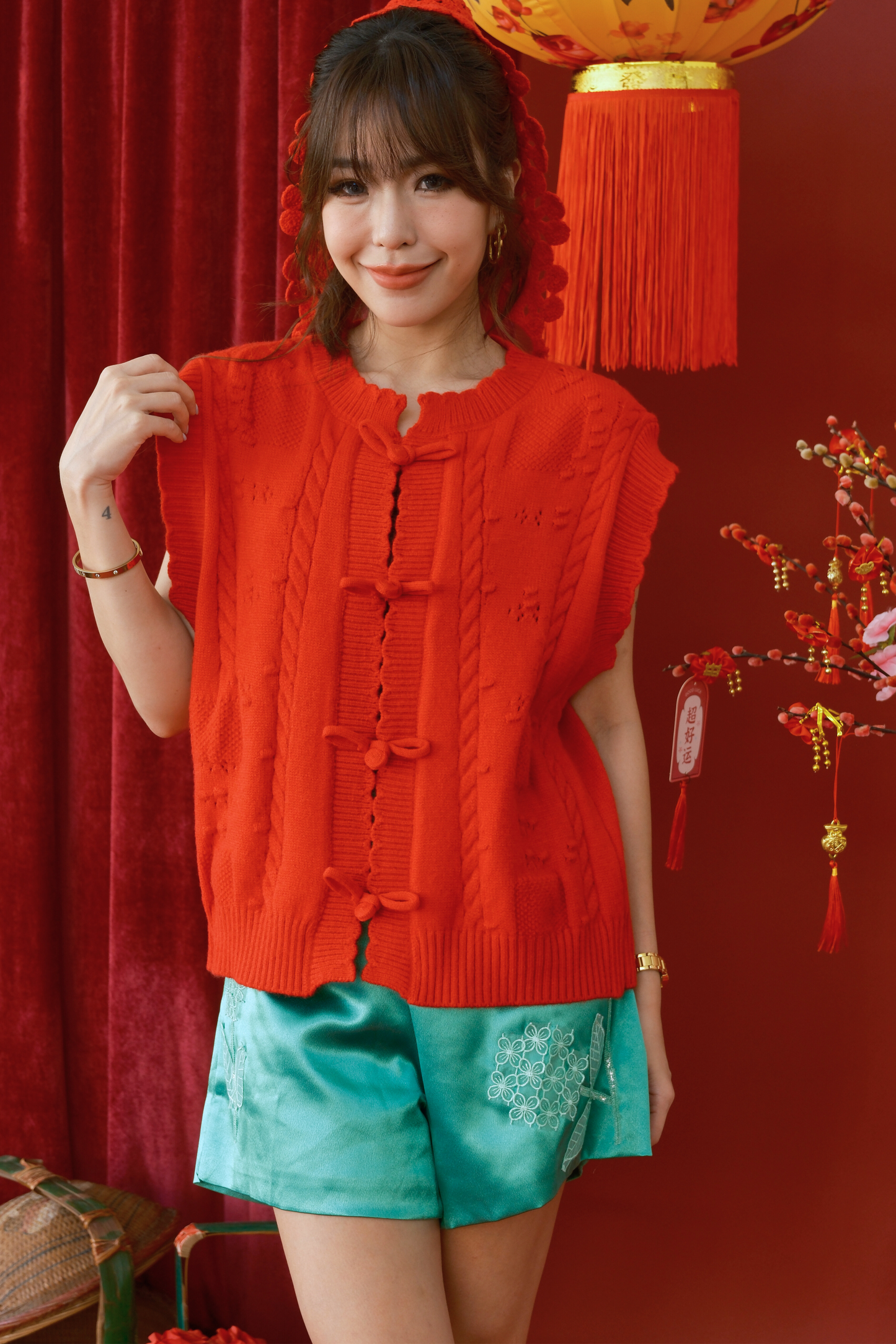 Crimson Knot Heritage Knit Vest (In-Stock)