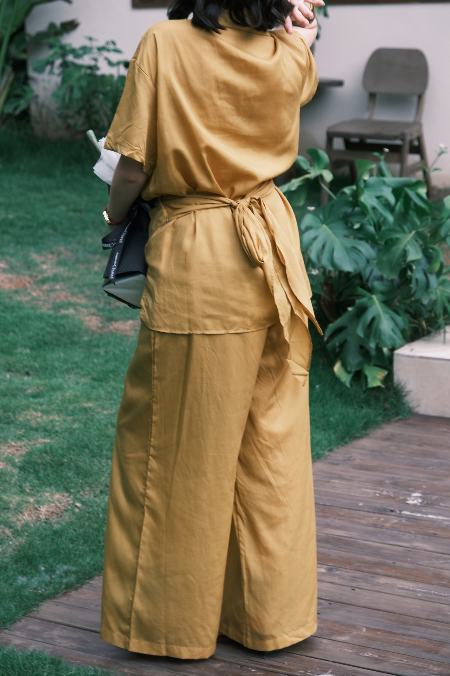 Aurelia Draped Utility Set in Yellow