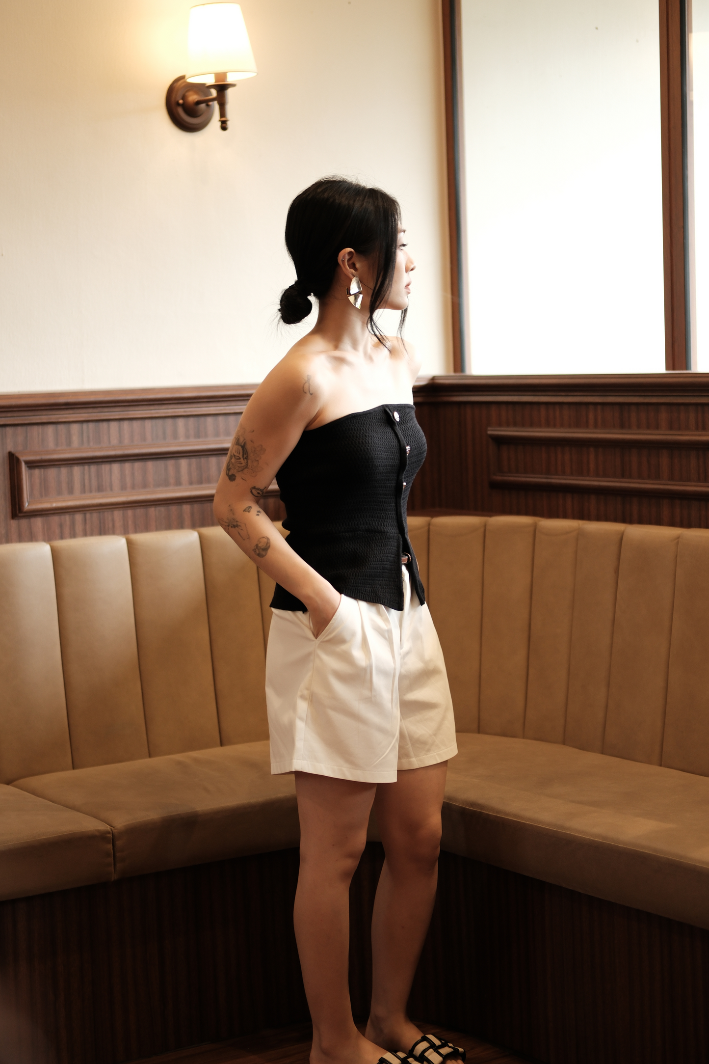 Cleo Tailored Bermuda Shorts in White