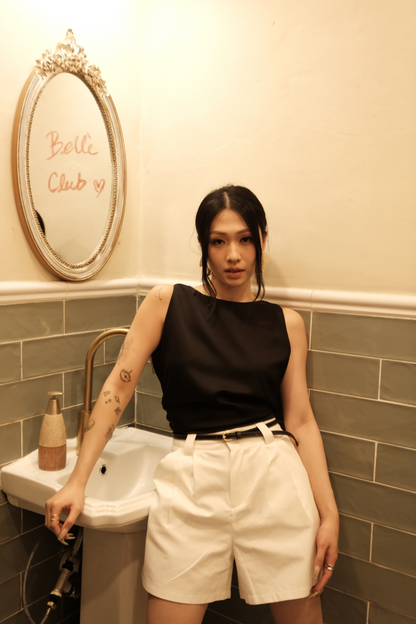 Cleo Tailored Bermuda Shorts in White